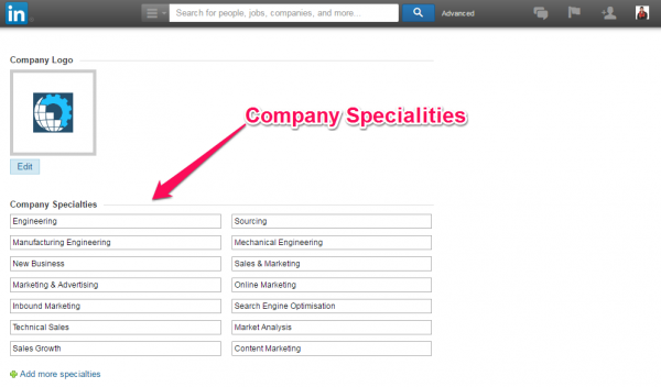 Edit Linkedin Profile Specialities
